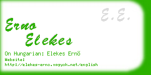 erno elekes business card